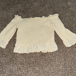 American Eagle Cream Off the shoulder top
